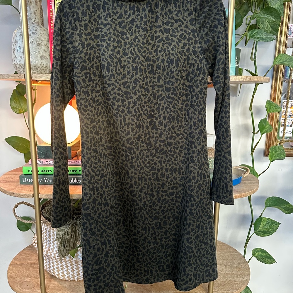 Hutch Olive Leopard Print Dress